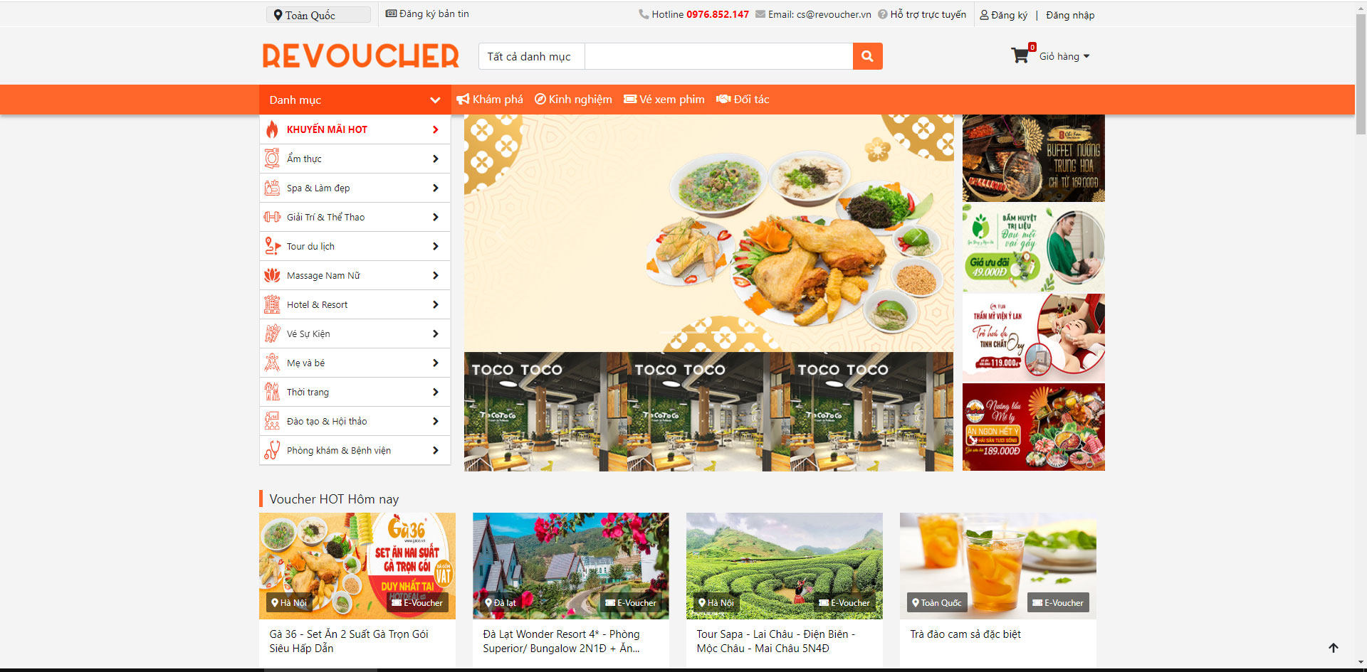 Voucher đa dạng nhiều lĩnh vực, tiện ích