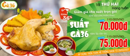 Gà 36 - Set Ăn 2 Suất Gà Trọn Gói Siêu Hấp Dẫn