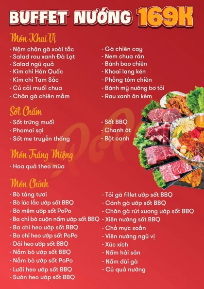 PoPo Buffet Lẩu & Nướng Chảo Gang - Buffet Nướng Hơn 40 Món PoPo Buffet Lẩu & Nướng Chảo Gang - Buffet Nướng Hơn 40 Món