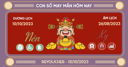 Con số may mắn ngày 10 tháng 10 năm 2023