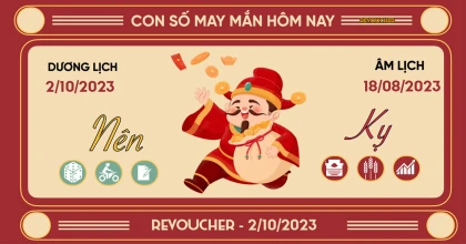 Con số may mắn ngày 2 tháng 10 năm 2023
