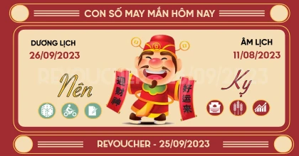 Con số may mắn ngày 26 tháng 9 năm 2023
