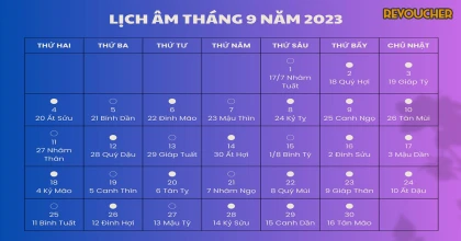 Lịch âm hôm nay ngày 30 tháng 9 năm 2023
