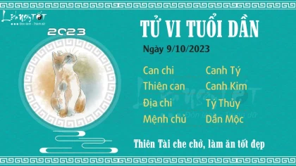 Tử vi thứ 2 ngày 9/10/2023 của 12 con giáp