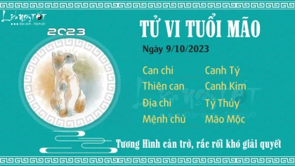 Tử vi thứ 2 ngày 9/10/2023 của 12 con giáp