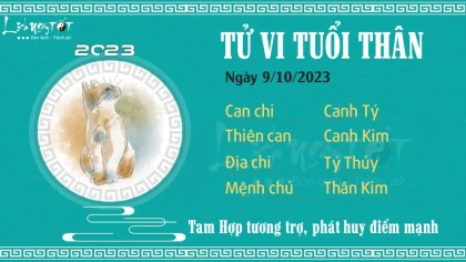 Tử vi thứ 2 ngày 9/10/2023 của 12 con giáp